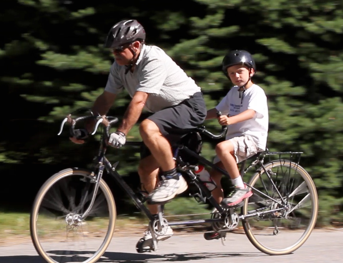 adult and child bike