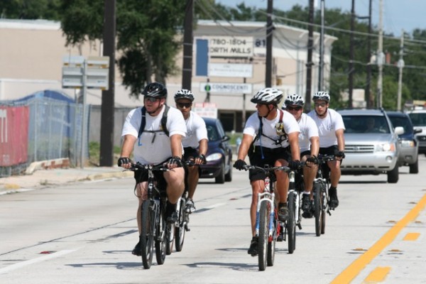 These police know about cycling -- how to ride in a group.